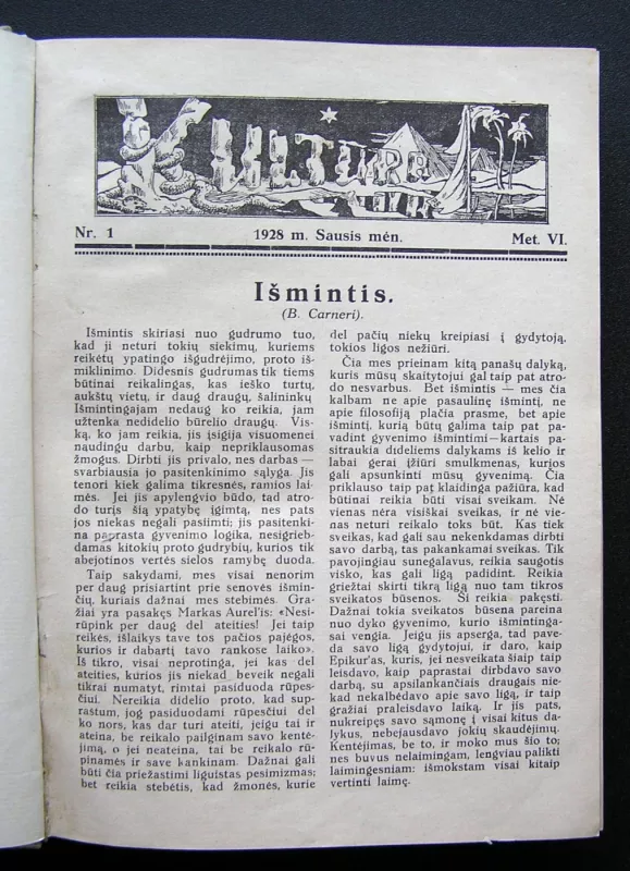 Kultūra. 1928 m. Nr. 1 – Nr. 12 - Redaktorius: P. Bugailiškis, knyga 2