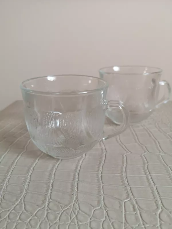 Arcoroc France vintažiniai stikliniai skaidrūs puodeliai - , namai ir interjeras 3