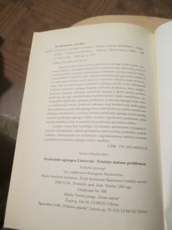 Profesinės sąjungos Lietuvoje. Teisinio statuso problemos - Nerijus Kasiliauskas, knyga 6
