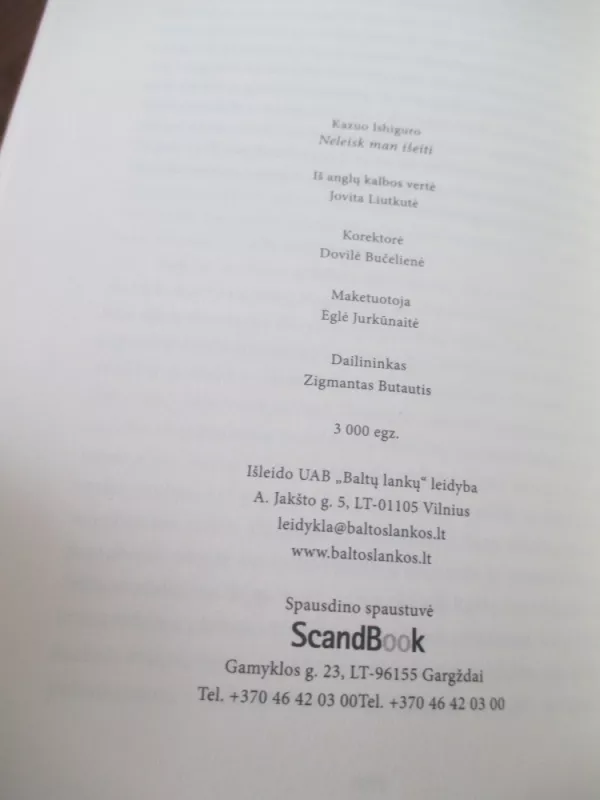 Neleisk man išeiti - Kazuo Ishiguro, knyga 5