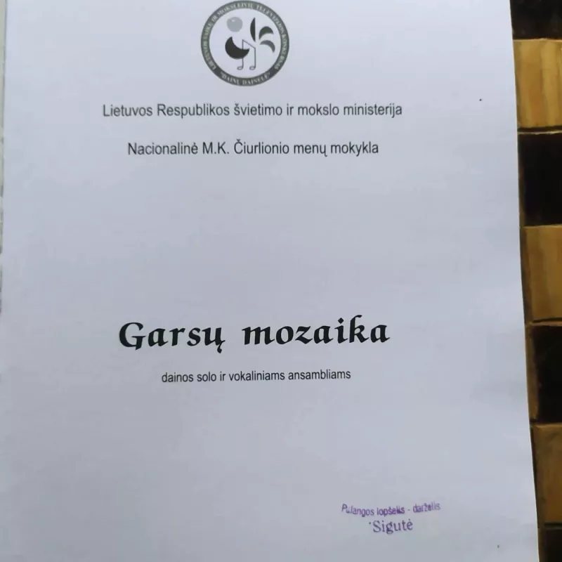 Garsų mozaika. Dainos solo ir vokaliniams ansambliams - autorių kol, knyga 3