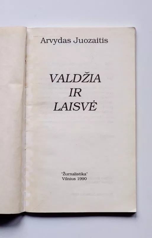 Valdžia ir laisvė - Arvydas Juozaitis, knyga 5