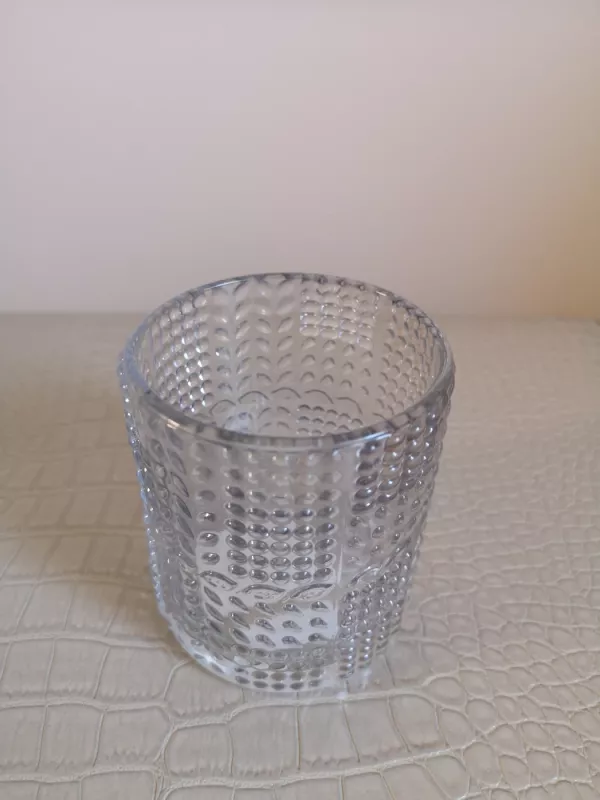 Stiklinės tipo skaidraus stiklo žvakidė - , namai ir interjeras 3