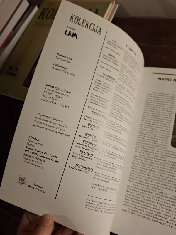 Kolekcija. Lietuvos kolekcininkų asociacijos žurnalas 1999 nr. 7 - Balys Sriubas, knyga 3