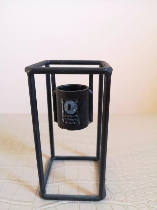 Lagerhaus Sweden juoda metalinė geometrinė žvakidė - , namai ir interjeras 2