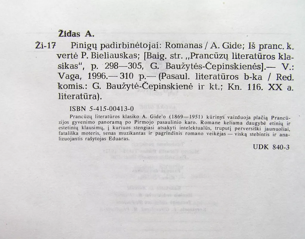 Pinigų padirbinėtojai - Andre Gide, knyga 4