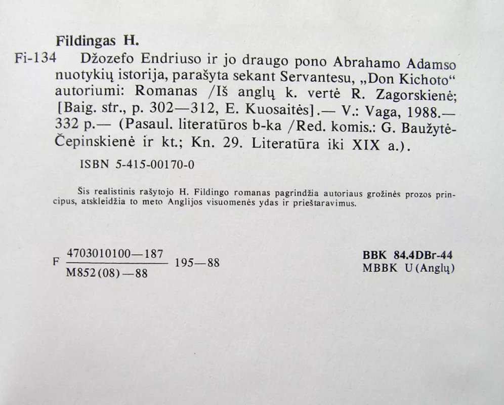 Džozefo Endriuso ir jo draugo pono Abrahamo Adamso nuotykių istorija - Henris Fildingas, knyga 4