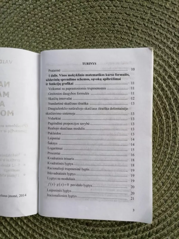 Naujausioji matematikos atmintinė moksleiviams - Vaidotas Mockus, knyga 4