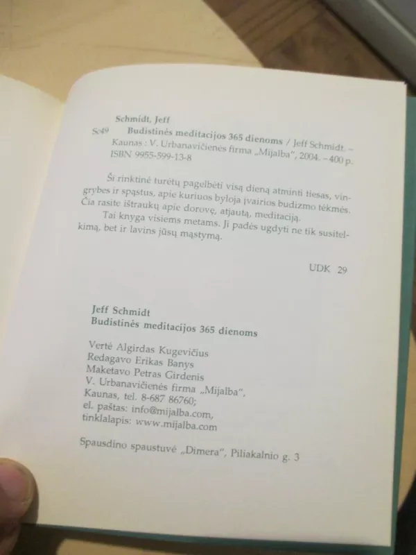 Budistinės meditacijos 365 dienoms - J. Shmidt, knyga 4