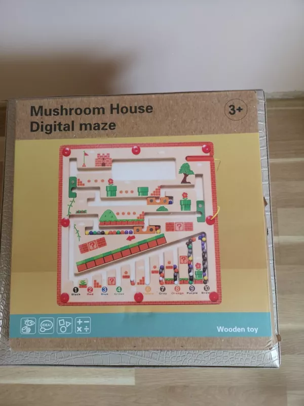 Montessori medinis žaidimas spalvų ir skaičių magnetinis labirintas - , stalo žaidimas 2