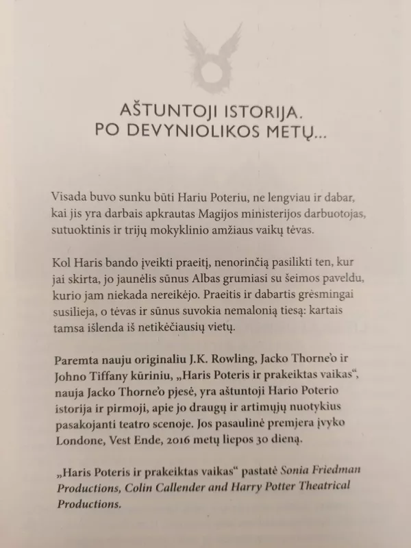 Harry Potter ir prakeiktas vaikas. Pirma ir antra dalys - Rowling J. K., knyga 3