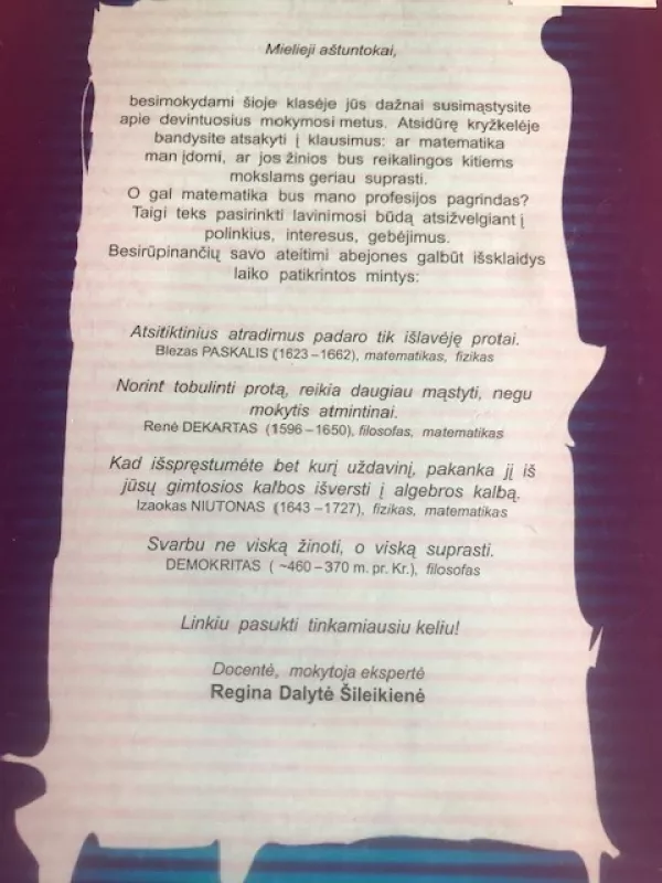 Matematikos užduotys 8 klasei (mokytojams) - Marytė Budrevičienė, Lionė Čaikauskienė, Rita Jonaitienė, Ona Juodienė, knyga 3