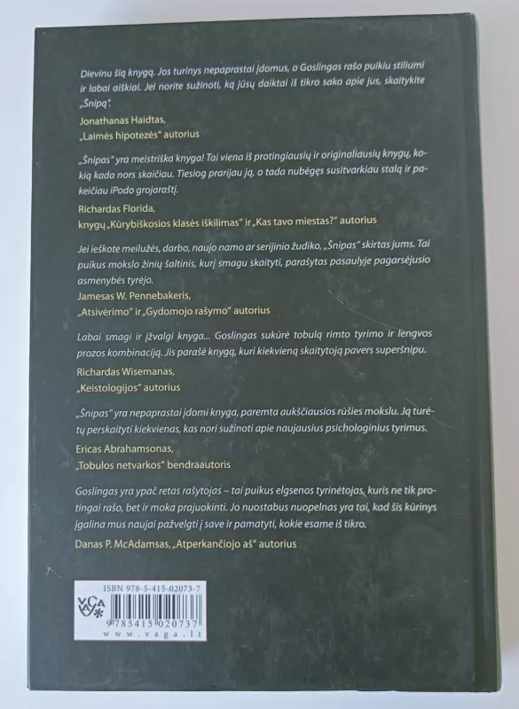 Šnipas. Ką jūsų daiktai sako apie jus - Sam Gosling, knyga 3