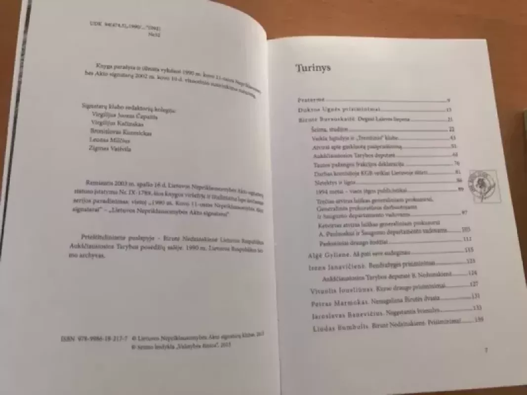 Lietuvos nepriklausomybės akto signatarai: Birutė Nedzinskienė - Virgilijus Čepaitis ir kt, knyga 6