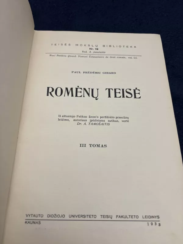 Romėnų teisė (I, II, III) - Paul Frederic Girard, knyga 5