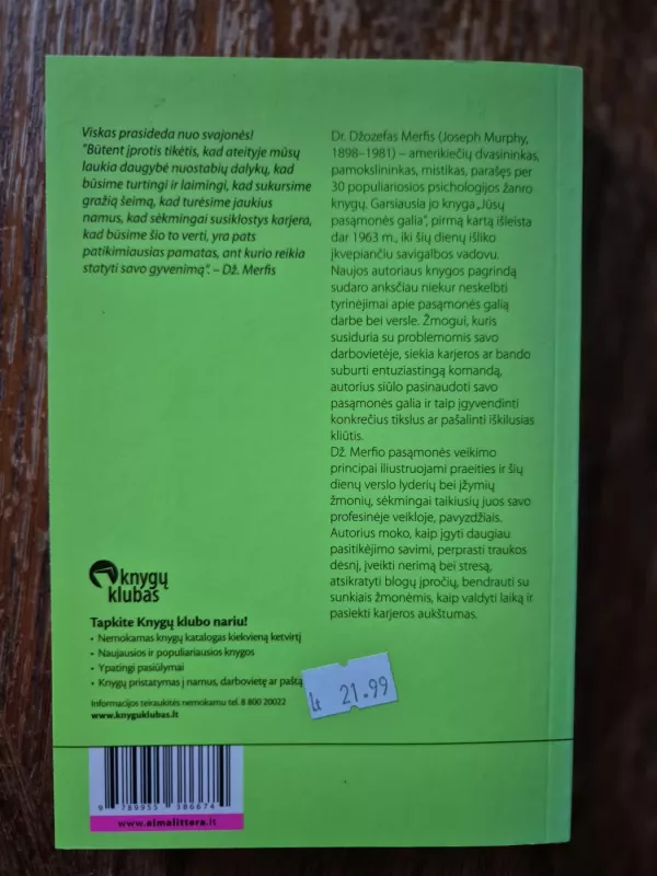 Pasąmonės galia darbe ir versle - Joseph Murphy, knyga 4