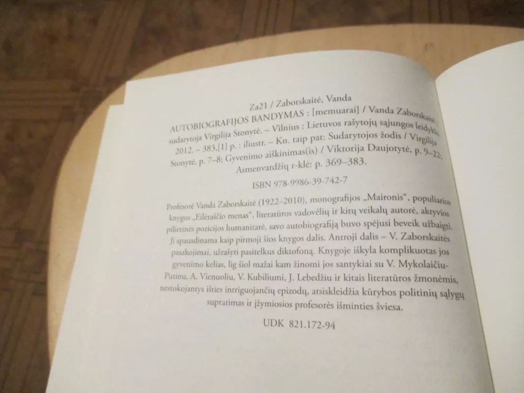 Autobiografijos bandymas - Vanda Zaborskaitė, knyga 6