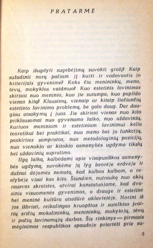 Menas ir estetinis auklėjimas - Halina Kobeckaitė, knyga 5