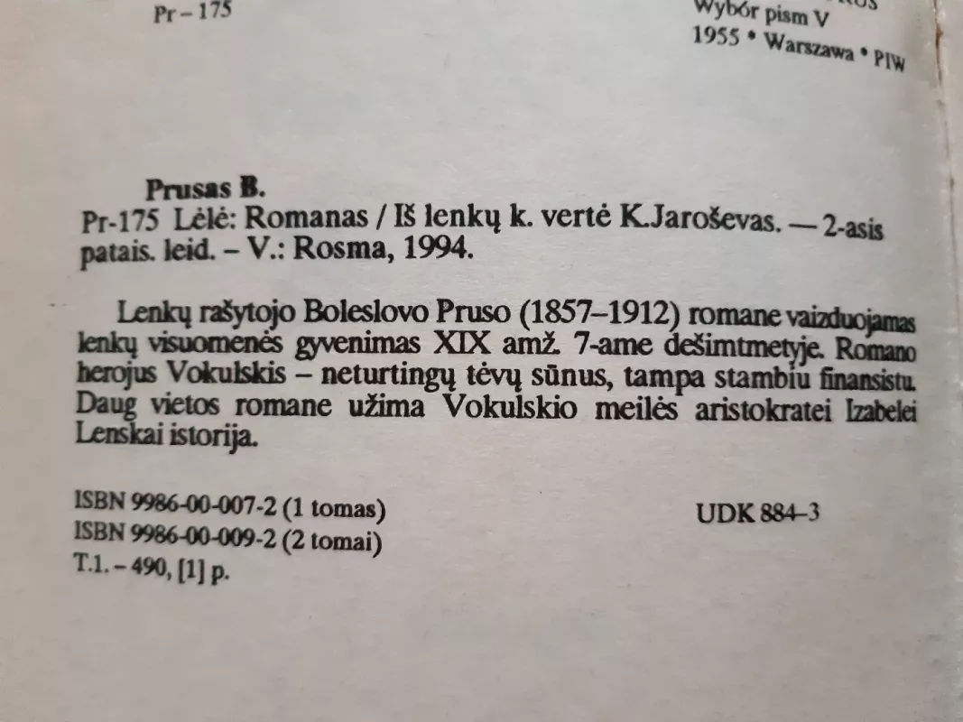 Lėlė (2 knygos) - Boleslovas Prūsas, knyga 3