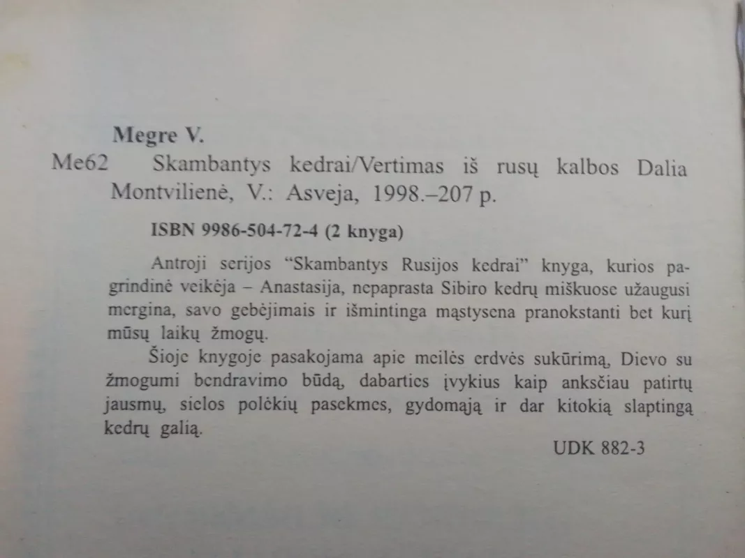 Skambantys kedrai - Vladimiras Megre, knyga 5