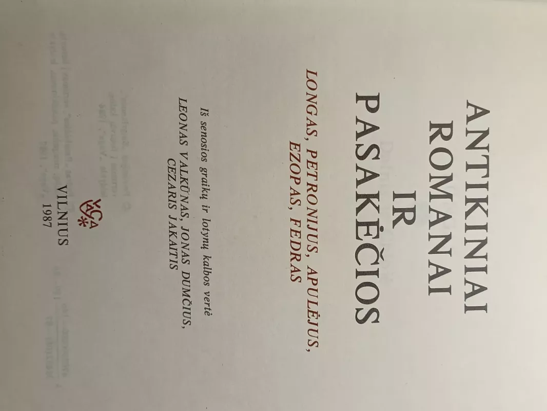 Antikiniai romanai ir pasakėčios - Autorių Kolektyvas, knyga 4