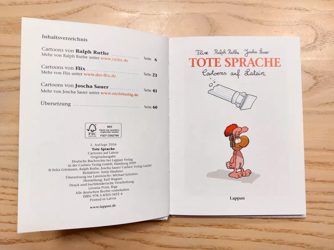 Tote Sprache: Cartoons auf Latein (German edition) Mirusi kalba: animaciniai filmukai lotynų kalba - Joscha Sauer, Flix, Ralph Ruthe, knyga 3