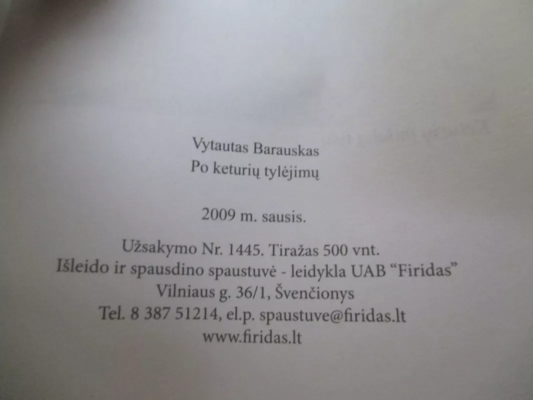 Po keturių tylėjimų - Vytautas Barauskas, knyga 4