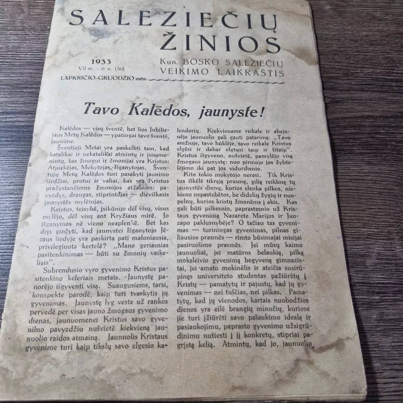 Saleziečių žinios 1933 lapkritis - gruodis - Autorių Kolektyvas, knyga 2