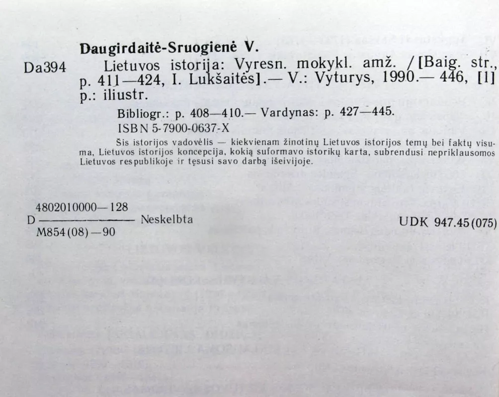 Lietuvos istorija - Vanda Daugirdaitė - Sruogienė, knyga 6