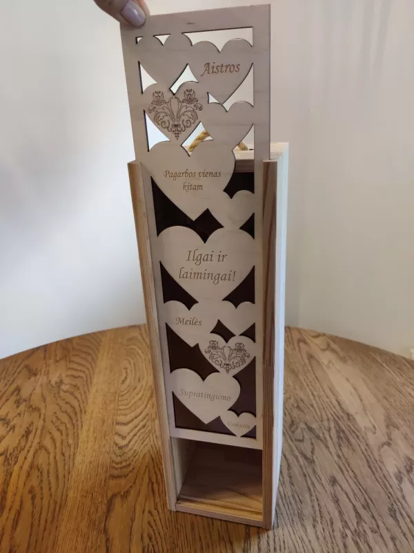 Dėžė vynui "Ilgai ir laimingai", 36cm x 11cm x 10cm - , namai ir interjeras 3