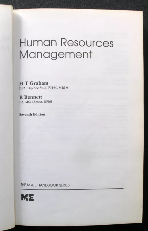 Human Recourses management - H.T. Graham and R. Bennett, knyga 3