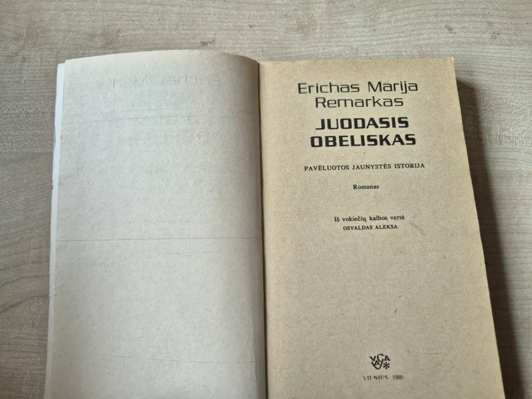 Juodasis obeliskas - Erichas Marija Remarkas, knyga 3