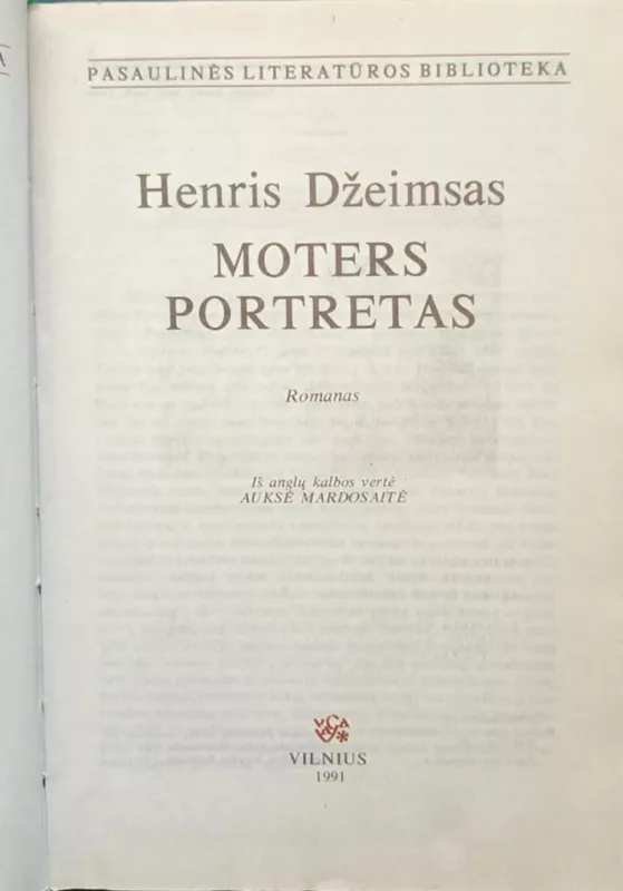 Moters portretas - Henris Džeimsas, knyga 3