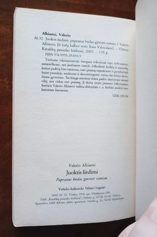 Juoktis širdimi: paprastas būdas gyventi ramiau - Valerio Albisetti, knyga 4