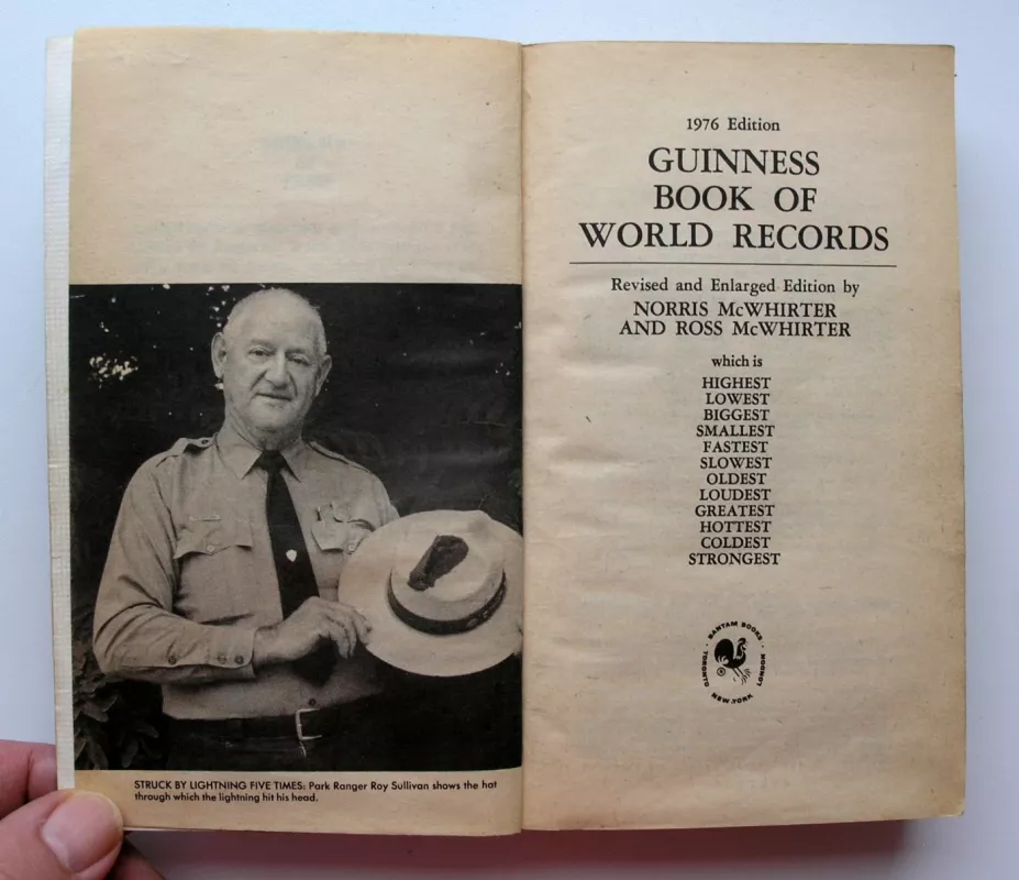 Giant 1976 Edition Guinness Book of World Records - Norris McWhirter, knyga 3