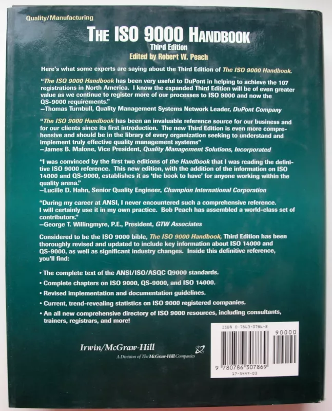 The ISO 9000 Handbook - Robert W. Peach, knyga 5