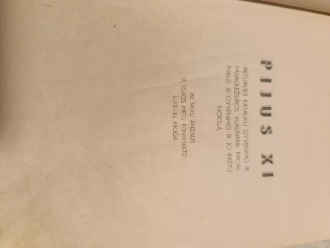 Pijus XI 1937m. - K. Šaulys, knyga 3