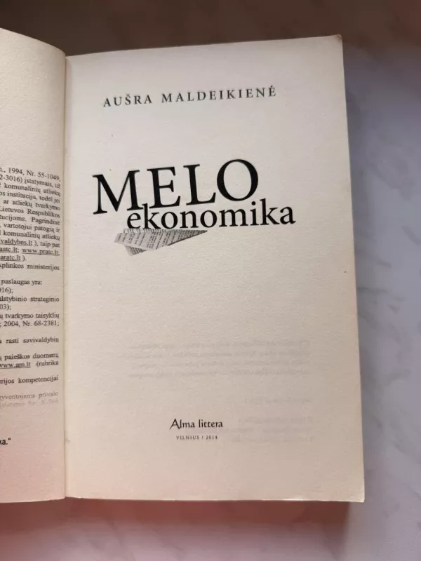Melo ekonomika - Aušra Maldeikienė, knyga 3