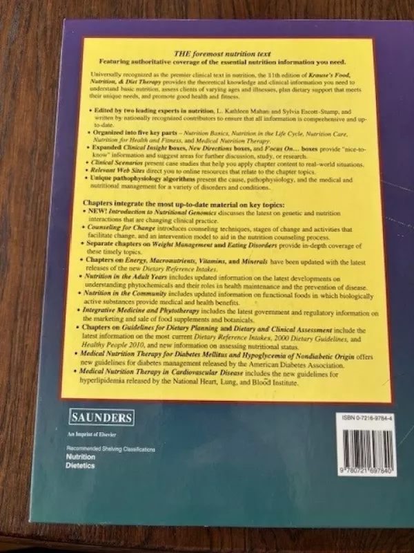Krause's Food, Nutrition & Diet Therapy - L. Kathleen Mahan, knyga 3