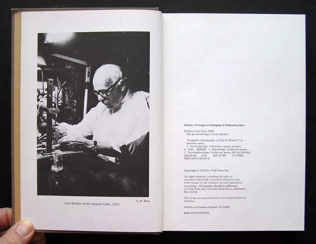 The psychobiology of Curt Richter - Curt Paul Richter, knyga 3