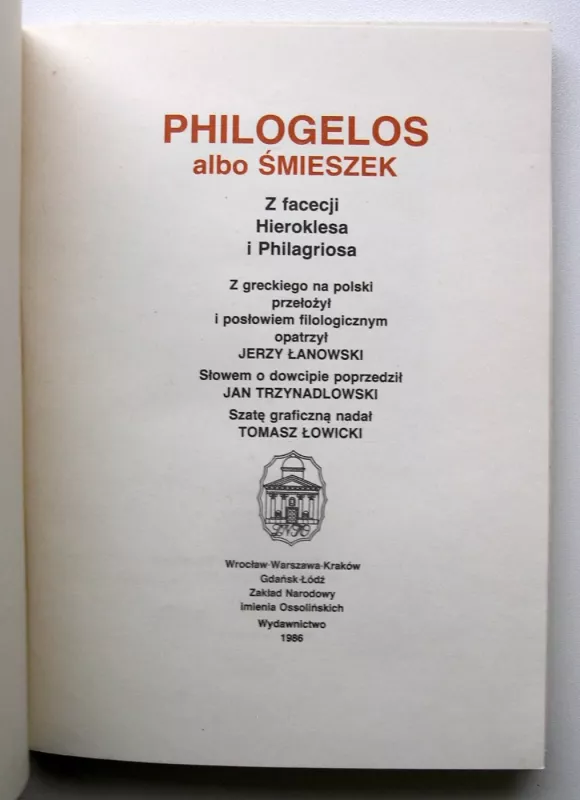 Philogelos albo smieszek - Hierokles, knyga 3