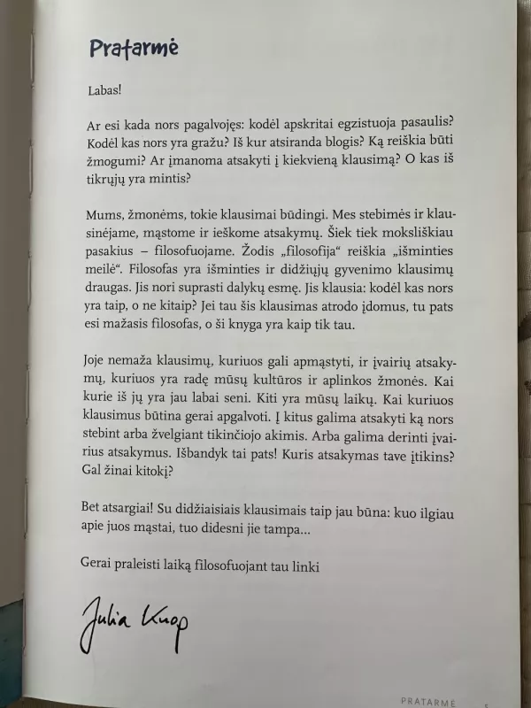 Didieji gyvenimo klausimai mažiesiems filosofams - Julia Knop, knyga 3