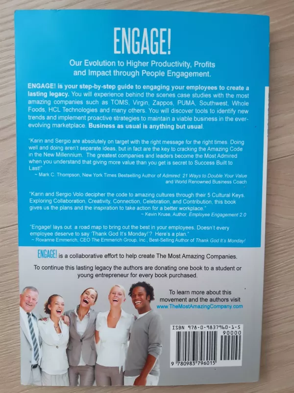 Engage!: Your Step By Step Guide To Creating A Workplace That You, Your Co-Workers, and Your Customers Love! - Karin Volo; Sergio Volo , knyga 3