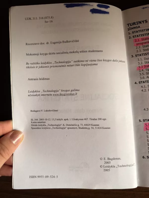 Socialinė statistika, 1 dalis, metodai - Eugenijus Bagdonas, knyga 3