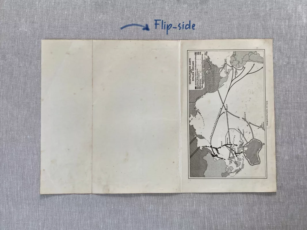 Japonijos ir Kinijos žemėlapis 1931m. originali litografija Meyers Lexikon - , namai ir interjeras 5