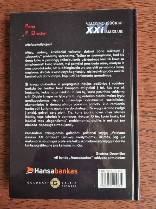 Valdymo iššūkiai XXI amžiuje - Peter F. Drucker, knyga 2