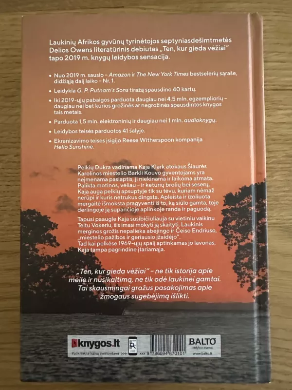 Ten kur gieda vėžiai - Delia Owens, knyga 3