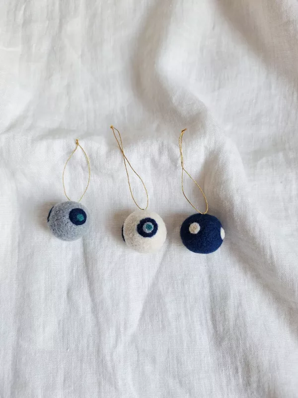 3 nauji vilnos eglutės žaisliukai/pakabinamos dekoracijos - , namai ir interjeras 6