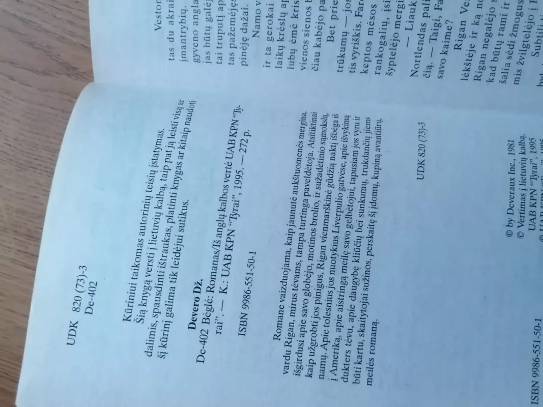 Bėglė - Džudi Devero, knyga 4