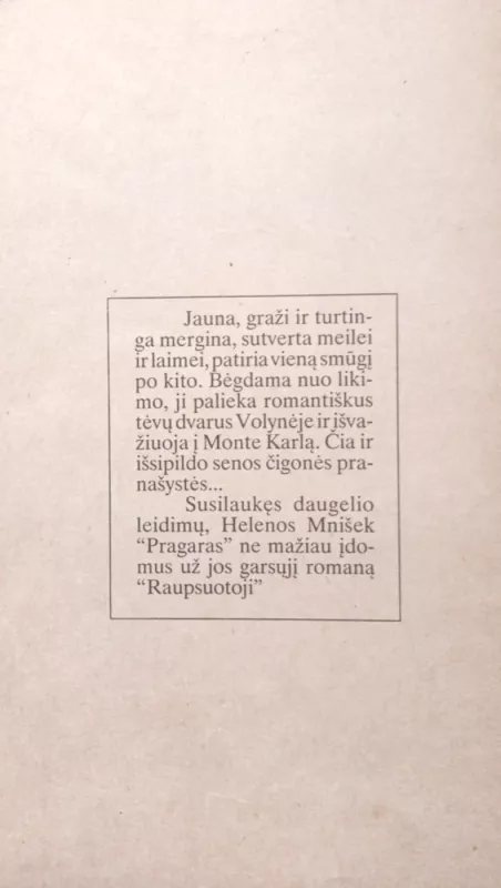 Pragaras - Helena Mniszek, knyga 3